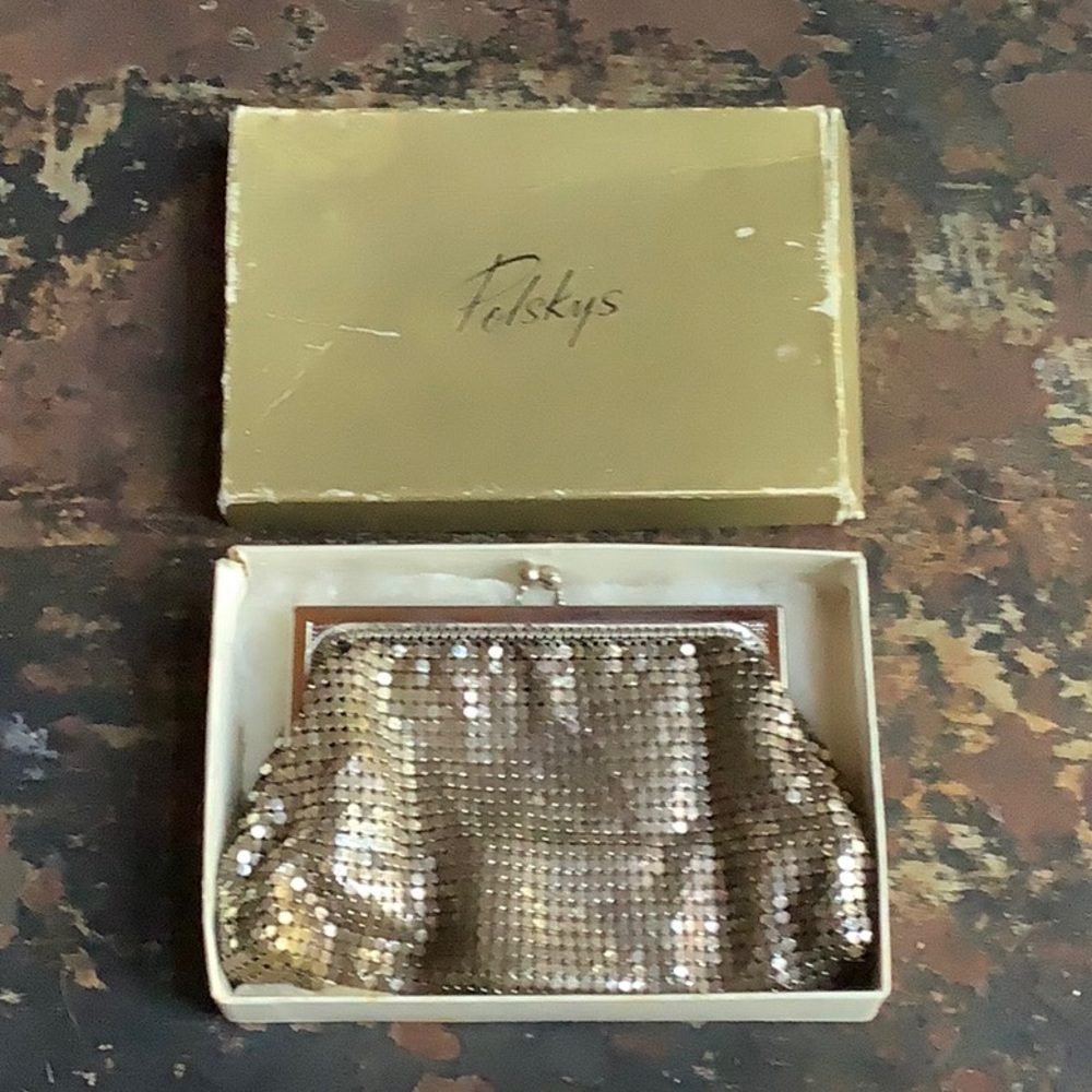 Vintage Silver Mesh Small Purse Wallet Never Used 50/60s - Picture 6 of 6